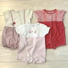 ファミリア半袖ロンパース3枚セット　70