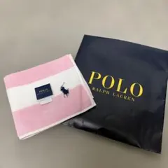 新品未使用　POLO RALPH LAUREN タオルハンカチ ピンク ボーダーのサムネイル