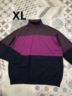 ユニクロ　＋Ｊ★タートルネック ブロックカラー セーター　サイズXL