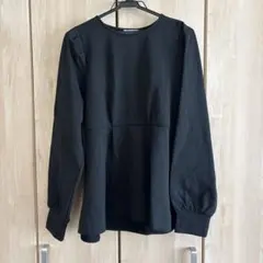 mir.. x neni バックパール 長袖 ブラウス ブラック