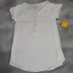 American Eagle レースアップ 半袖Tシャツ ホワイトのサムネイル