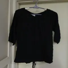 ブラック 五分袖 トップス 3L