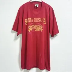 難あり フル－ツオブザル－ム Tシャツ クルーネック 半袖 プリント XL 赤