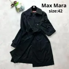 極美品✨マックスマーラ トレンチコート ロング丈 ベルト ネイビー 40