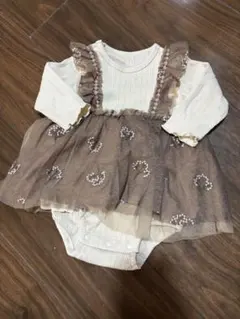 seraph セラフ　花柄チュールドッキングワンピース カスミソウ 70