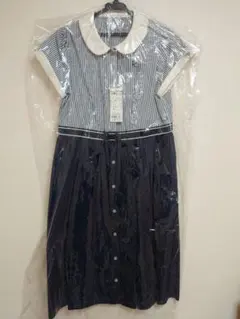 組曲 KIDS　ストライプシャツ ワンピース ネイビー 170cmのサムネイル