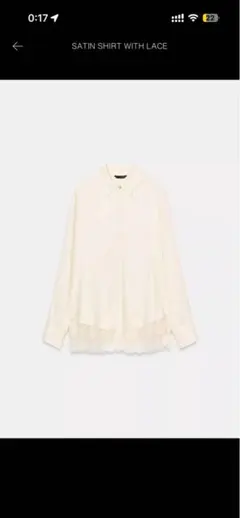 ZARA サテンシャツ レースのサムネイル