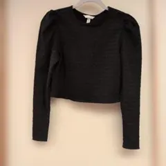 H&M パフスリーブ 長袖 トップス ブラック M