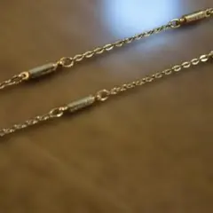 ゴールドメッキ 細いチェーンネックレス磁器