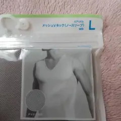 ✨UNIQLO／ エアリズム／ メッシュ／ Vネック ／ノースリーブ／L ✨