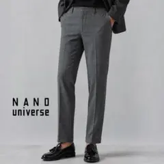 NANO universe 薄手　グレンチェック スラックス グレー　46のサムネイル