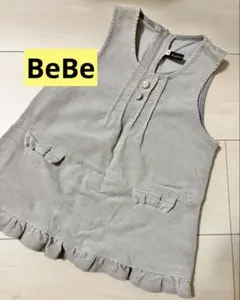 BeBe コーデュロイ ワンピース 80cm グレーのサムネイル