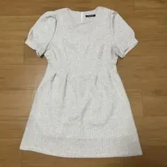 ツイード柄　半袖ミニワンピース