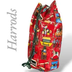 Harrods ハロッズ エコバッグ ビニールバッグ レッド 赤 カラフル