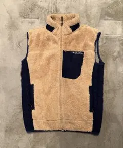Columbia フリース ベスト ベージュ/ネイビー