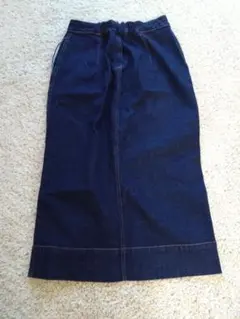 グローバルワーク GLOBAL WORK インディゴブルーデニムスリットスカート