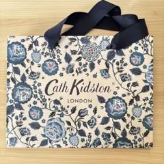 Cath Kidstonキャスキッドソン 花柄 ショップ袋 紺白のサムネイル