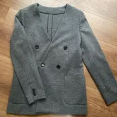 トラディショナルウェザーウェア ノーカラージャケット　グレー