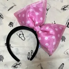ビッグサイドリボン カチューシャ ミニー ピンク ディズニー