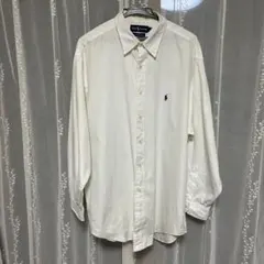 90s Ralph Lauren ラルフローレン 白長袖シャツ