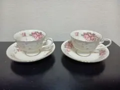 NORITAKE バラの花柄 ティーカップ・ソーサー 2個セット