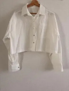 ホワイト クロップドシャツ ungrid