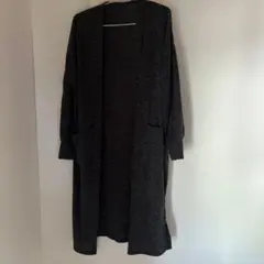 ロングカーディガン　杢グレー