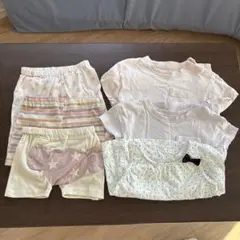 【中古品】80サイズ ピンク系 Tシャツ・ショートパンツセット