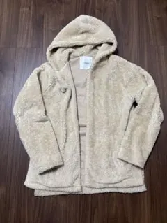 フード付きベージュボアジャケット　フーディー