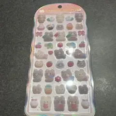 コットンパフィ　動物　オリジナル　フロッキーシール　ボンボンドロップシール