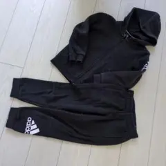 adidas フード付きジャージ ブラック 100cm~