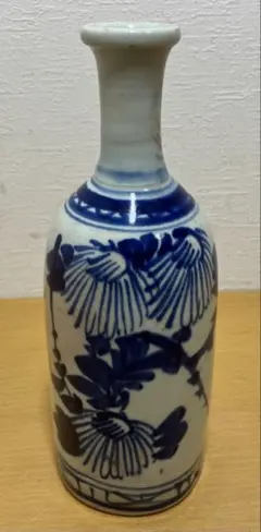 骨董・古陶磁】中国/台湾 八卦文 青花（染付）小ぶりな急須 茶器 銘有