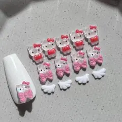 無言購入OK⭕️ ハローキティ リボン ネイル　ネイルパーツセット