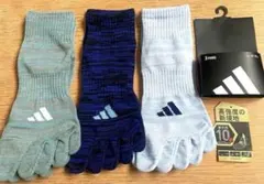 新品☆adidas☆アディダスソックス 5本指靴下３足セット　24-26 頑丈‼︎