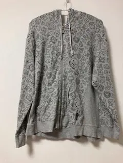 drug store's 総柄プリント パーカー　グレー　灰色