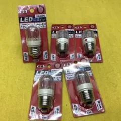 YAZAWA LED電球 防滴タイプ 赤色 E26口金 5個セット