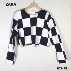 ☆美品☆ZARA ザラ ショート丈 ジャケット 白黒 sizeXL トップス