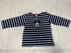 petit main ミッキーマウス ボーダー 長袖Tシャツ 90