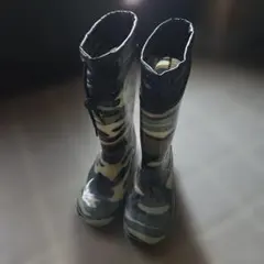 迷彩柄 長靴 滑り止め付き20cm