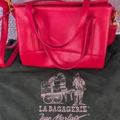 LA BAGAGERIE 赤 レザー ショルダーバッグ