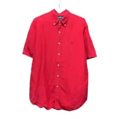 90's〜 Ralph Lauren 半袖リネンシャツ レッドのサムネイル