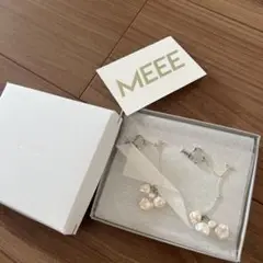 MEEE ホワイトパール チェーンイヤリング
