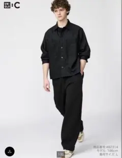 ユニクロC スウェットワイドパンツ XS ブラック