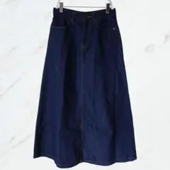 GU デニムロングスカート Mサイズ ジーユー 台形フレア Aライン