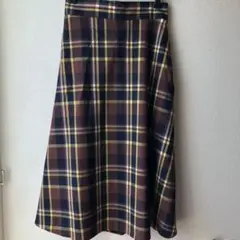 ☆新品☆GU チェックフレアミディスカート Sサイズ