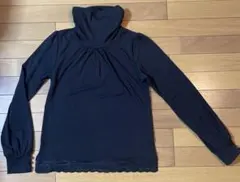 4004ハイネック15cm　黒　シャツ