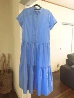 スタンドカラーティアードワンピース