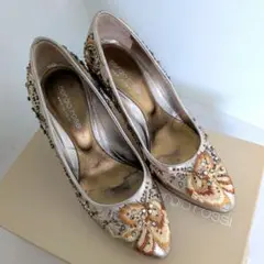 Sergio Rossi パンプス 刺繍 ビジュー パーティー 35のサムネイル