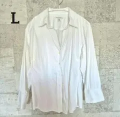 BANANA REPUBLIC ストレッチ ホワイトシャツ 【L】