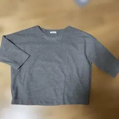 earth music&ecology グレー 五分袖カットソー